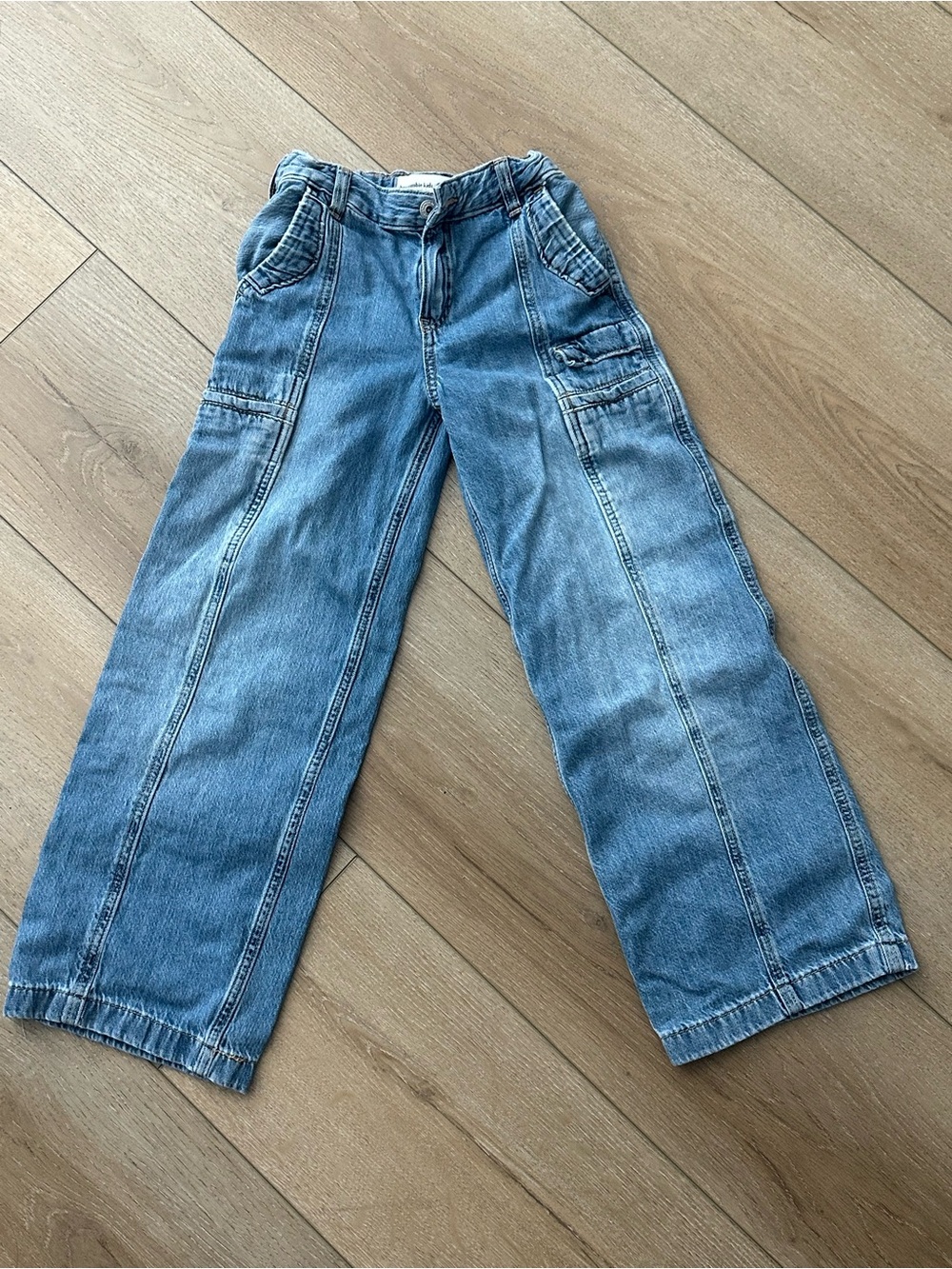 abercrombie kids Blue Wide-Leg Cargo Jeans
